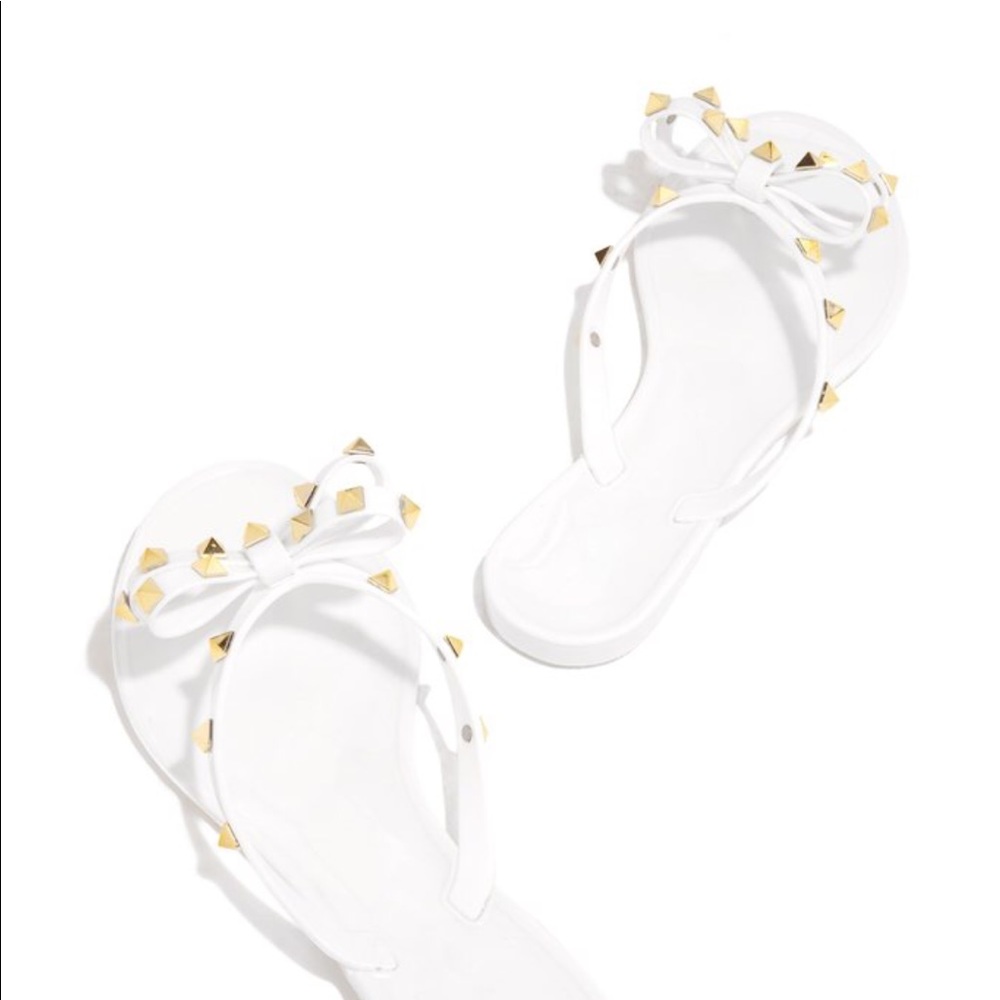"Lacy" Studded Sandals - White - Picture 3 of 8